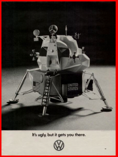 classc vw ad with lunar module
